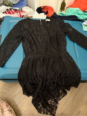 New Altar’d State black longsleeve lace dress.